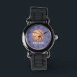 Filles mignonnes Violet Sports Basketball Enfants<br><div class="desc">Cette jeune fille mignonne et moderne montre un ballon de basket,  avec un arrière - plan violet. La montre sportive peut être personnalisée avec votre nom de filles,  et des chiffres clairs,  le cadeau amusant parfait pour tout amateur de sport.</div>