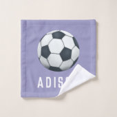 Filles mignonnes Violet Sports Football Motif Enfa (Gant de toilette)