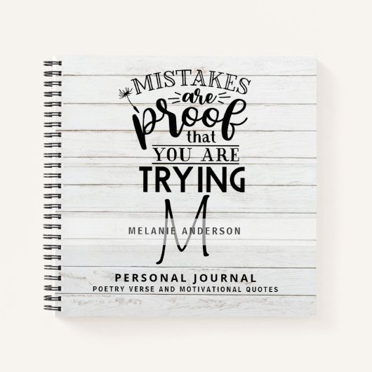Filles Monogramme Motivational Journal Encourageme (Devant)