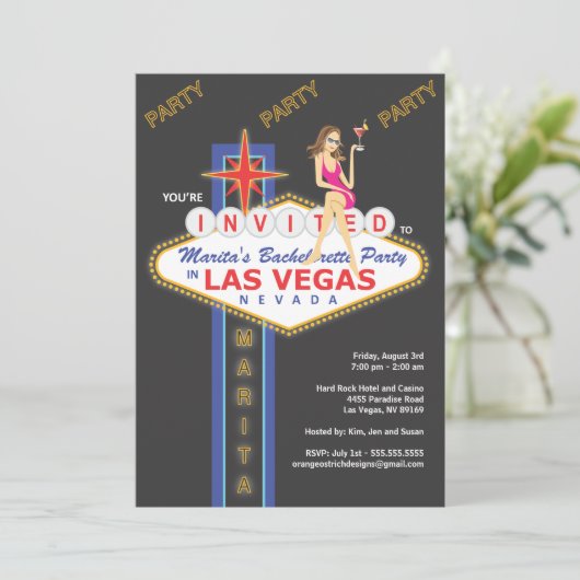 Filles Night Out Bachelorette Party Invitation (Debout devant)