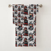 Filles Ninja Anime avec motif de texte Design (En situation)