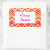 Filles nom clair rose orange id étiquette autocoll (Sac)