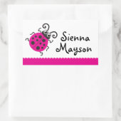 Filles nom coccinelle blanche rose id étiquette au (Sac)