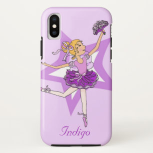 Filles nom danse ballerine blonde violet coque