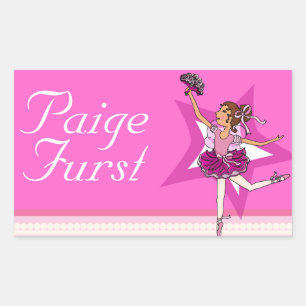 Filles nommées ballerine rose ballet id étiquette