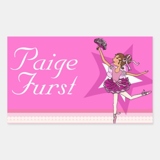 Filles nommées ballerine rose ballet id étiquette  (Devant)