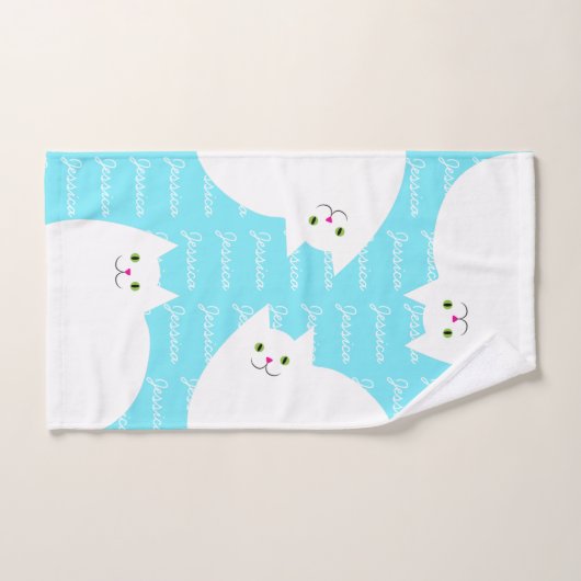 Filles nommées faites sur commande de chat mignon (Serviette à main)