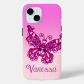 Filles nommées papillon rose violet iphone 5 coque (Verso)