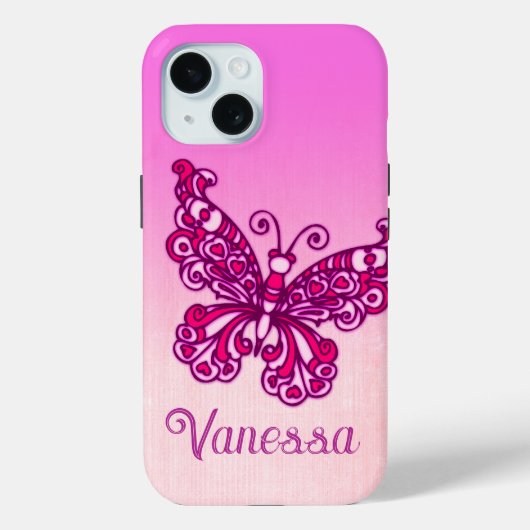 Filles nommées papillon rose violet iphone 5 coque (Verso)