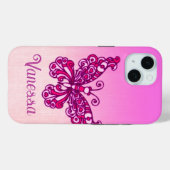 Filles nommées papillon rose violet iphone 5 coque (Verso (horizontal))