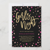 Filles Nuit Confetti Bachelorette Invitation (Devant)
