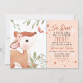 Filles Oh Deer Baby shower Invitation (Devant)