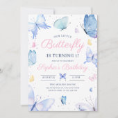 Filles papillon Invitation d'anniversaire, Papillo (Devant)