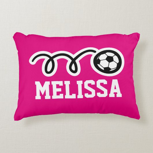 Filles personnalisées coussin avec balle de soccer (Devant)