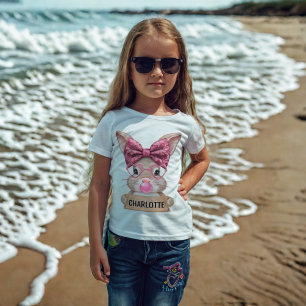 Filles personnalisées T-shirt lapin de Pâques avec
