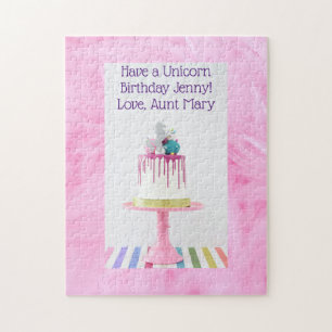 Filles personnalisées Unicorn Anniversaire Puzzle