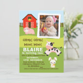 Filles Photo Ferme Invitation Anniversaire (Debout devant)