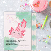 Filles Pink Axolotl 1er Anniversaire Invitation