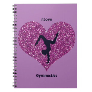Filles Purple I Love Gymnastique Carnet Spiral