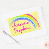 Filles rainbow nom jaune & rose id étiquette autoc (Enveloppe)