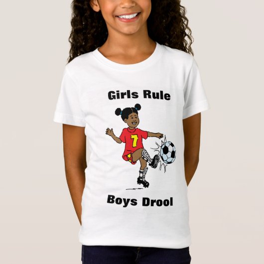 Filles règle, T-shirt de filles de bave de garçons (Devant)