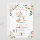 Filles Renard des bois Bébé Douche Invitations (Devant)