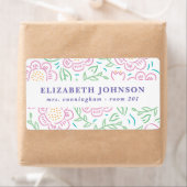 Filles Retour à l'école Étiquette floral 2 (En situation)