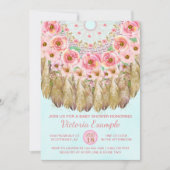 Filles Rêveuse Tribal Baby Shower Invitations (Devant)