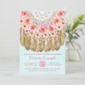 Filles Rêveuse Tribal Baby Shower Invitations (Debout devant)