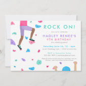 Filles Rock Escalade Anniversaire Fête Invitation (Devant)