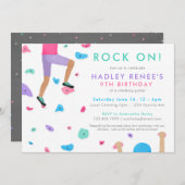 Filles Rock Escalade Anniversaire Fête Invitation (Devant / Derrière)
