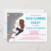 Filles Rock Escalade Anniversaire Invitations (Devant)