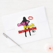Filles Rock Metal Détection Stickers Rond (Enveloppe)
