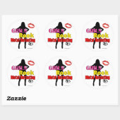 Filles Rock Metal Détection Stickers Rond (Feuille)
