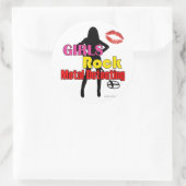 Filles Rock Metal Détection Stickers Rond (Sac)