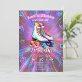 Filles Roller Patinage Anniversaire Invitation (Debout devant)