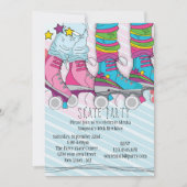 Filles Roller Patinage Invitation à la fête d'anni (Devant)