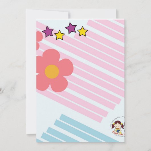 Filles Roller Patinage Invitation à la fête d'anni (Dos)