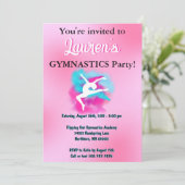 Filles Rose Blue Gymnastique Invitation de fête d' (Debout devant)