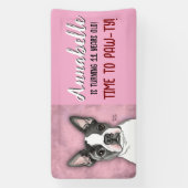 Filles rose fête d'anniversaire bannière Boston Te (Verticale)