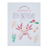 Filles rose Kawaii Axolotl Affiche de bienvenue d' (Devant)