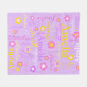 Filles rose violet nom Amelia couverture de fleurs (Devant (Horizontal))