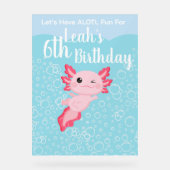 Filles roses mignonnes Axolotl fête d'anniversaire (Recto)