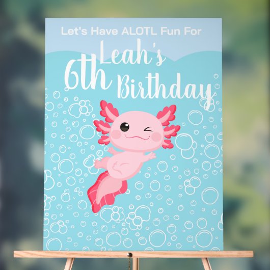 Filles roses mignonnes Axolotl fête d'anniversaire (Neutre)