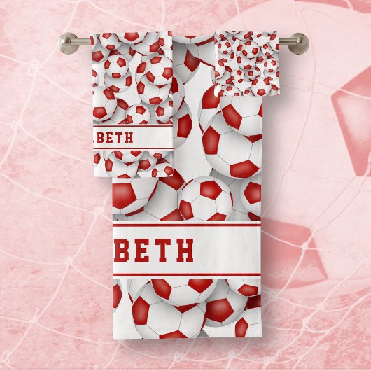 Filles rouge blanc boules de football athlétique g