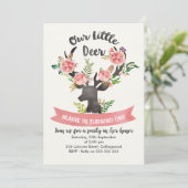 Filles Rousses Florales Cerfs Invitation Anniversa (Debout devant)