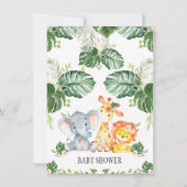 Filles Safari verdure Baby shower Invitation (Dos)