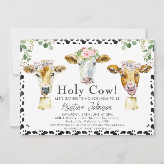 Filles Saint Vache Foliage Baby shower Invitation (Devant)
