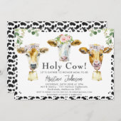 Filles Saint Vache Foliage Baby shower Invitation (Devant / Derrière)