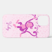 Filles singe violet et rose nom coque iphone 5 (Verso (horizontal))